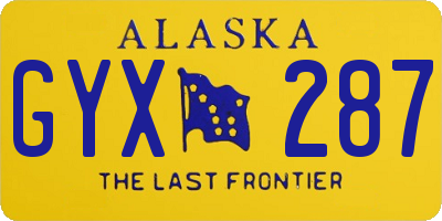 AK license plate GYX287