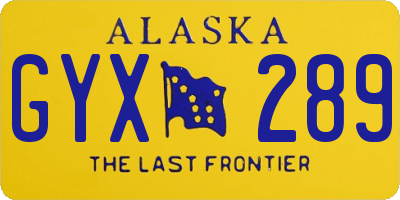 AK license plate GYX289