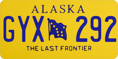 AK license plate GYX292