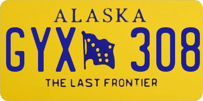 AK license plate GYX308
