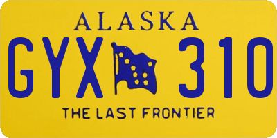 AK license plate GYX310