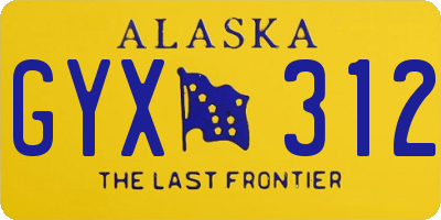 AK license plate GYX312