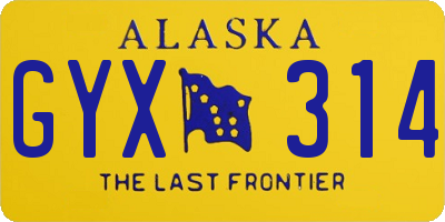 AK license plate GYX314