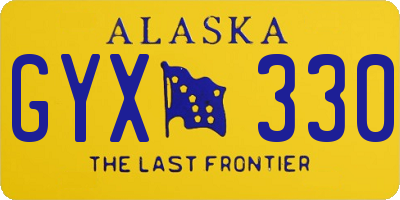AK license plate GYX330