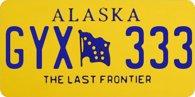 AK license plate GYX333