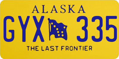AK license plate GYX335