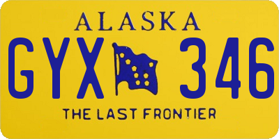 AK license plate GYX346