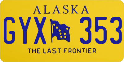 AK license plate GYX353