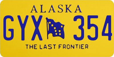 AK license plate GYX354