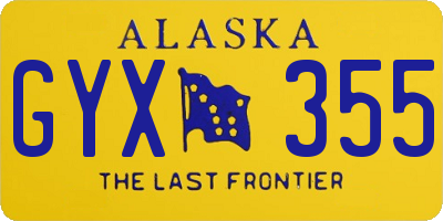 AK license plate GYX355