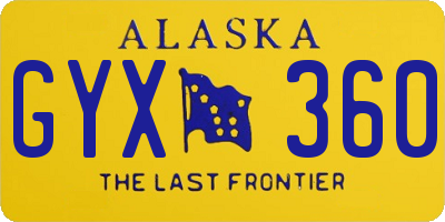 AK license plate GYX360