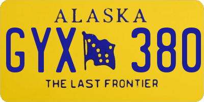 AK license plate GYX380
