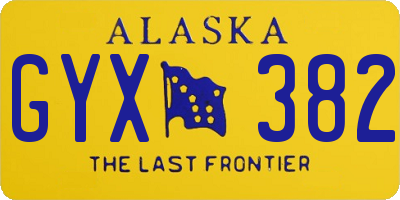 AK license plate GYX382