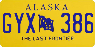 AK license plate GYX386