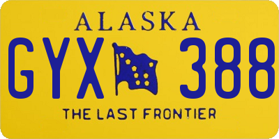 AK license plate GYX388