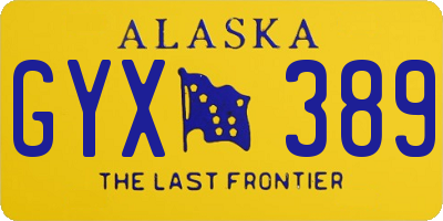 AK license plate GYX389