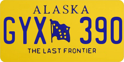 AK license plate GYX390