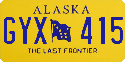 AK license plate GYX415