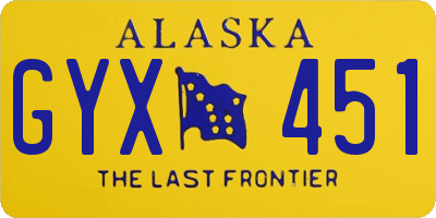 AK license plate GYX451
