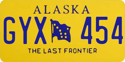 AK license plate GYX454