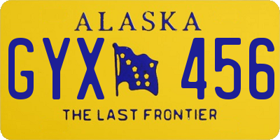 AK license plate GYX456