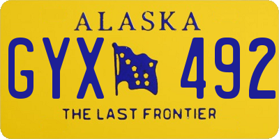 AK license plate GYX492