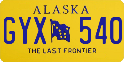 AK license plate GYX540