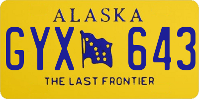 AK license plate GYX643
