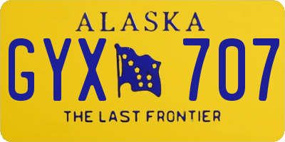 AK license plate GYX707