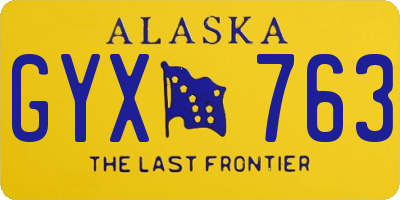 AK license plate GYX763