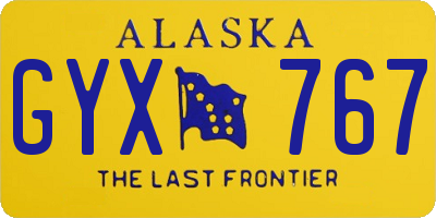 AK license plate GYX767