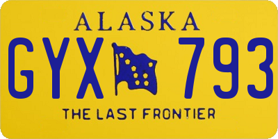 AK license plate GYX793
