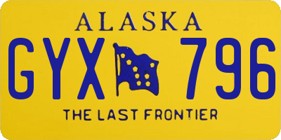 AK license plate GYX796