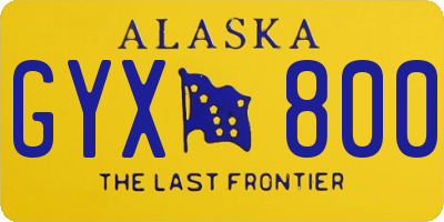 AK license plate GYX800