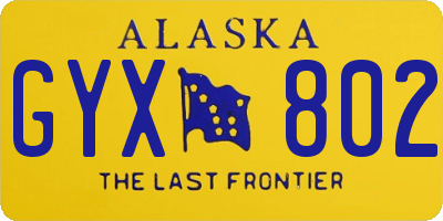 AK license plate GYX802