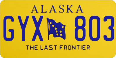 AK license plate GYX803