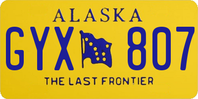 AK license plate GYX807