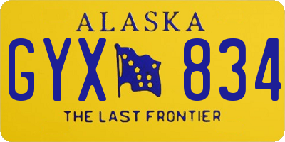 AK license plate GYX834