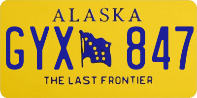 AK license plate GYX847