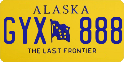 AK license plate GYX888