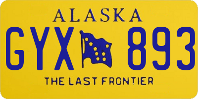 AK license plate GYX893