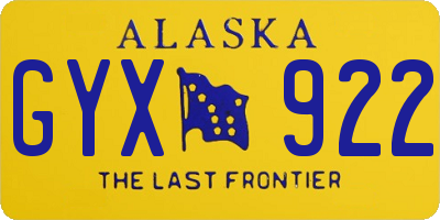 AK license plate GYX922