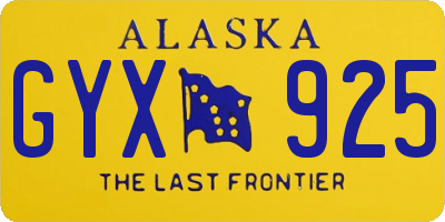 AK license plate GYX925