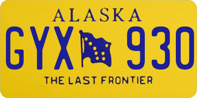 AK license plate GYX930
