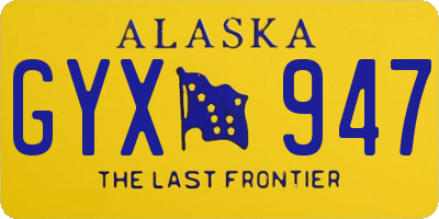 AK license plate GYX947