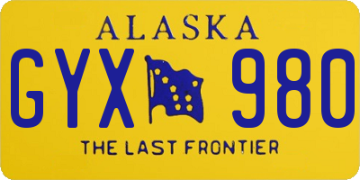 AK license plate GYX980
