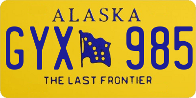 AK license plate GYX985