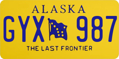 AK license plate GYX987