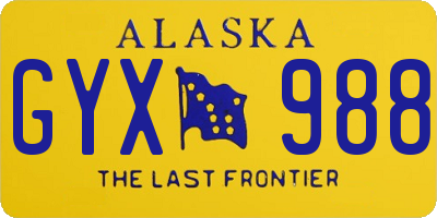 AK license plate GYX988