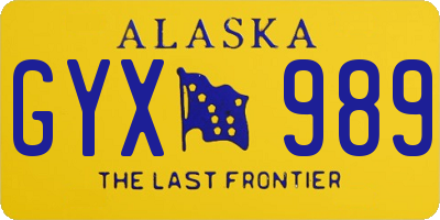 AK license plate GYX989